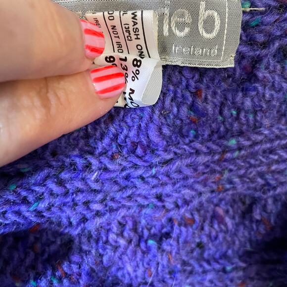 Vintage Rosemarie B Mohair Wool Hand Knit Ireland Sweater L Sheep - Picture 5 of 16